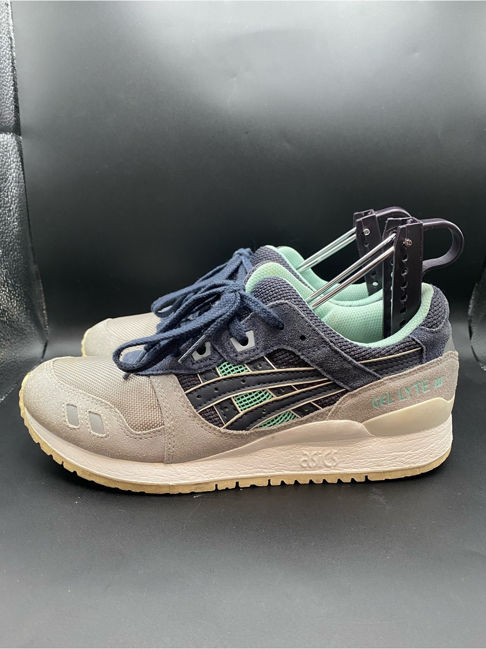 ASICS Mens Gel Lyte III Shoes Gray and Blue Trainers Size 7 Sneakers Running